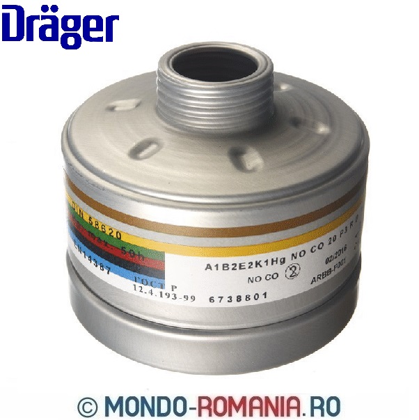 Filtru pentru masca integrala DRAGER 6738801 - X-PLORE 6000 sau semimasca de gaze X-PLORE 4340